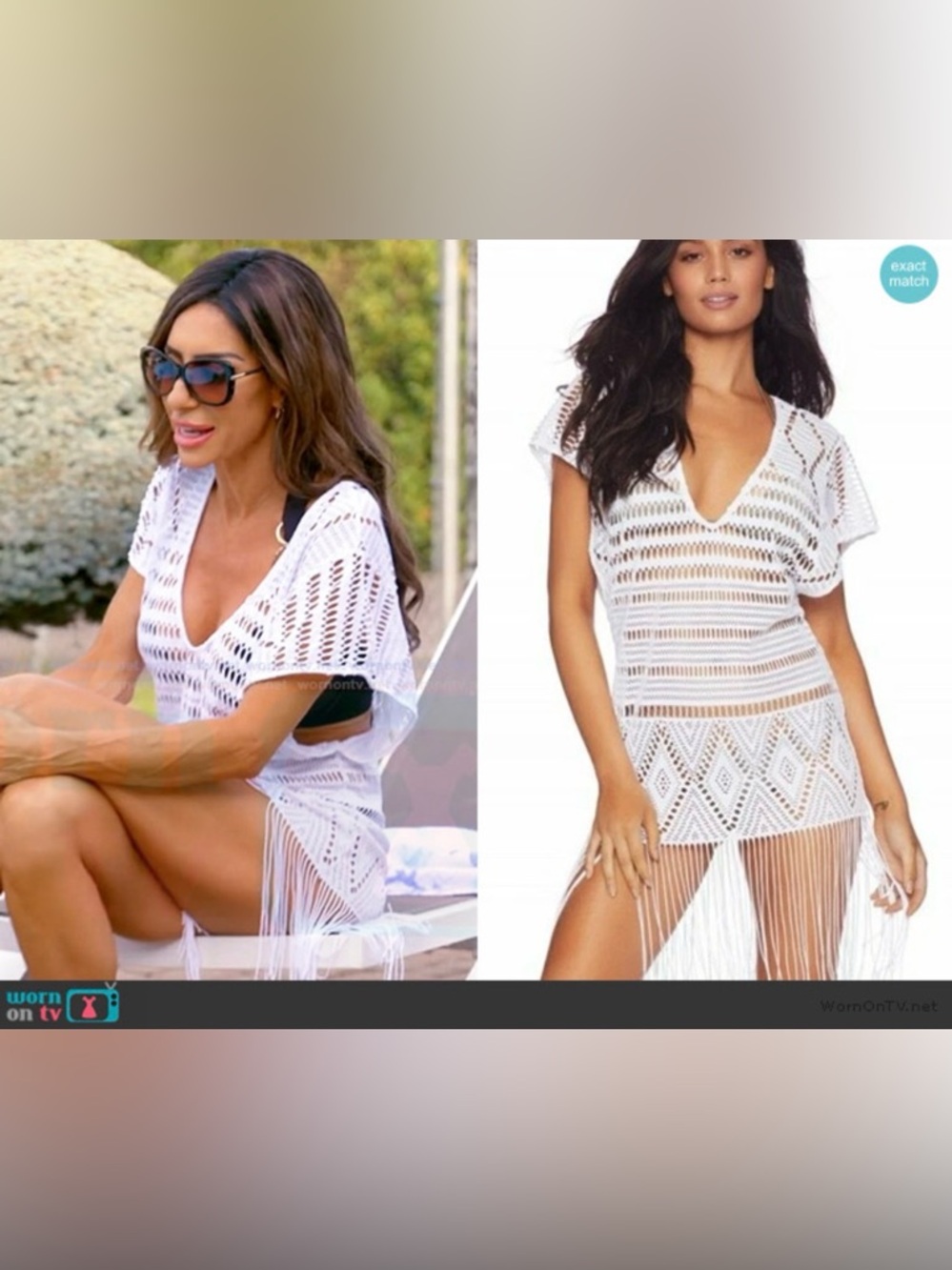 NWT Beach Bunny White Crochet Fringe Desert Dreamer Swim Cover-Up Tunic